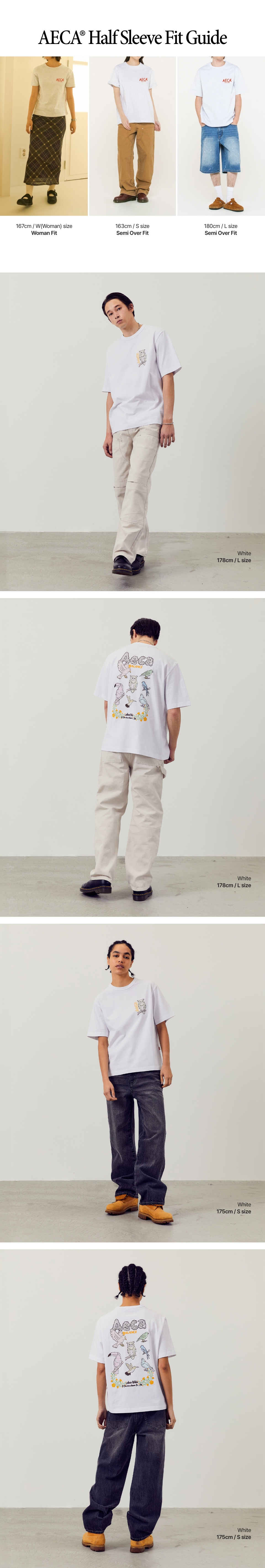 AECA WHITE AECA BIRDS Tシャツ 2colors MUSINSA | AECA WHITE AECA BIRDS HALF SLEEVE-WHITE